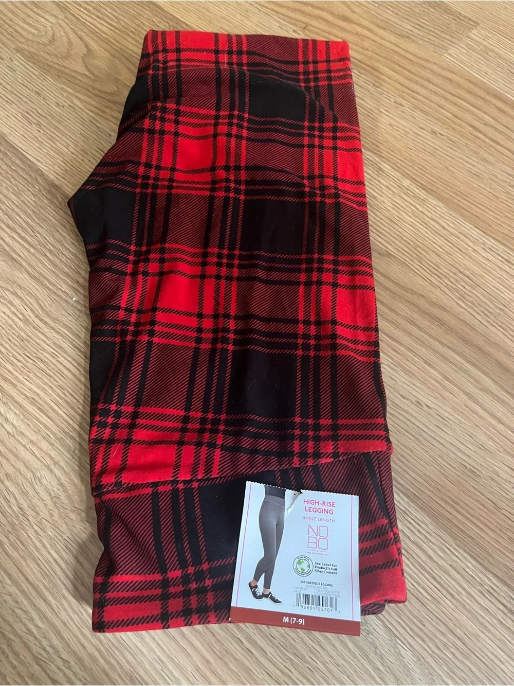 No Boundaries Red & Black Plaid Leggings